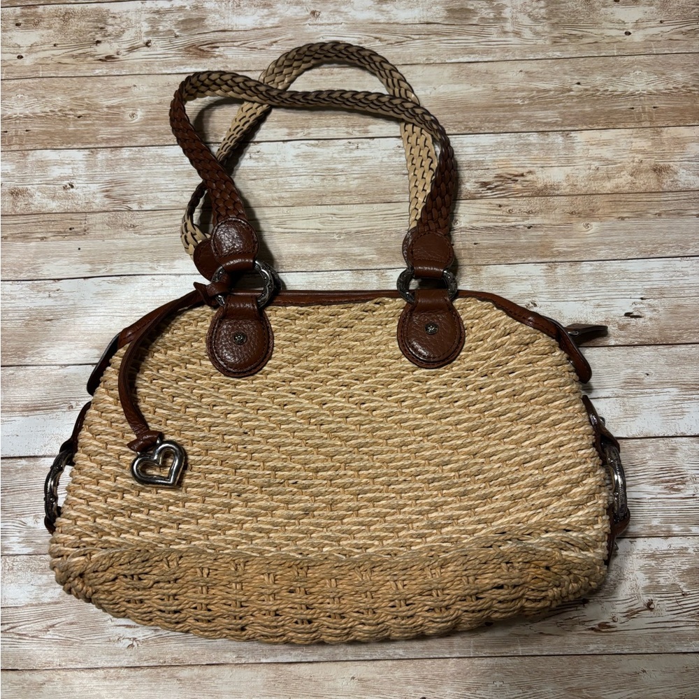 Brighton Stylish Tan and Brown Woven Handbag - Picture 2 of 12